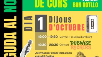 Programa de l'activitat del dia 1 d'octubre a la terrassa del Casino La Floresta.