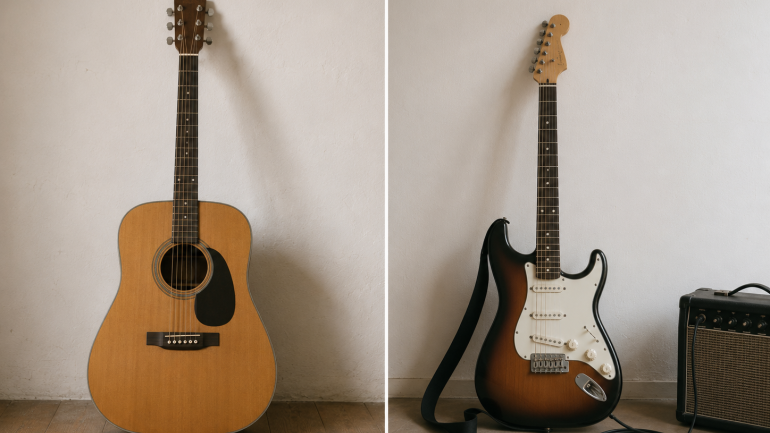 Instruments: guitarra acústica i guitarra elèctrica