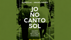 Cartell en verd amb dos homes caminant d'esquenes